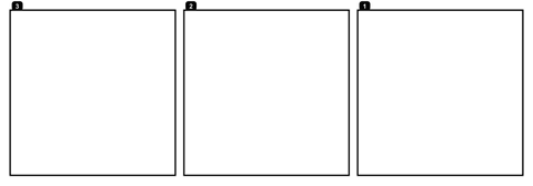 3 stickers · Black · Numbered transparent square frame overlay