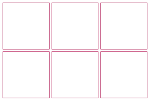 6 stickers · Pink · Blank grid transparent square frame overlay