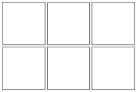 6 stickers · White · Blank grid transparent square frame overlay
