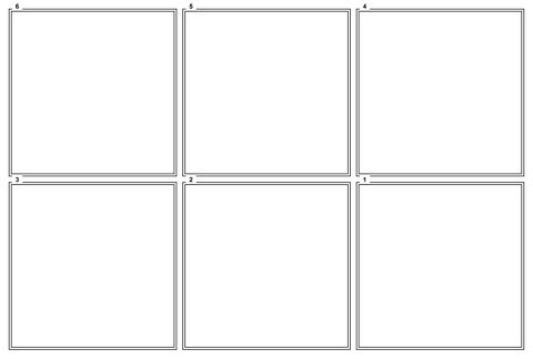 6 stickers · White · Numbered transparent square frame overlay